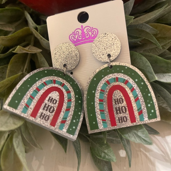 Colorful Holiday Rainbow Earrings - Picture 3 of 3